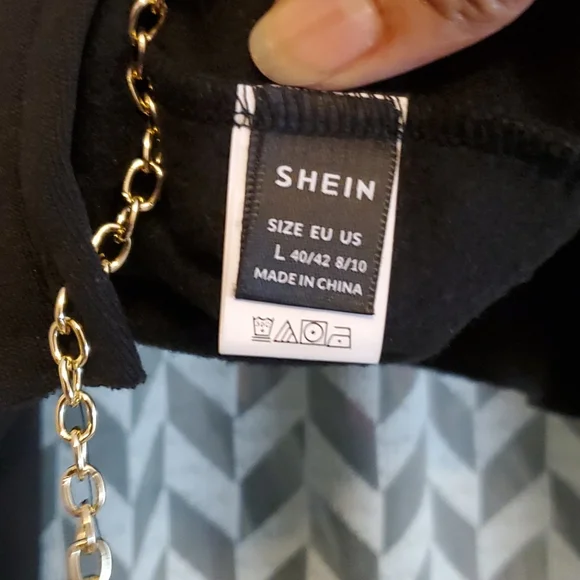 5/$25 - SHEIN BLACK chain back hoodie - sz. L - Picture 11 of 12